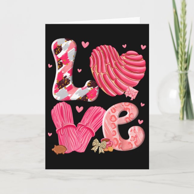 Tarjeta Concha Ama el Día de San Valentín Pan Dulce Mexica (Anverso)