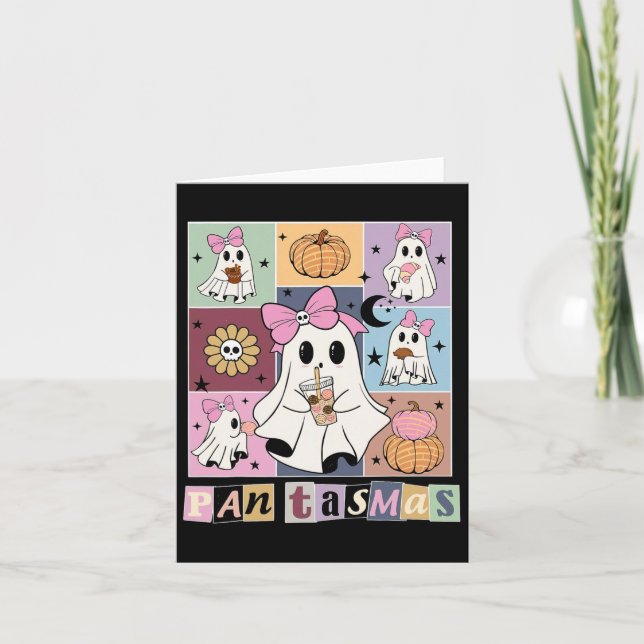 Tarjeta Conchas espeluznantes fantasmales de Halloween mex (Anverso)