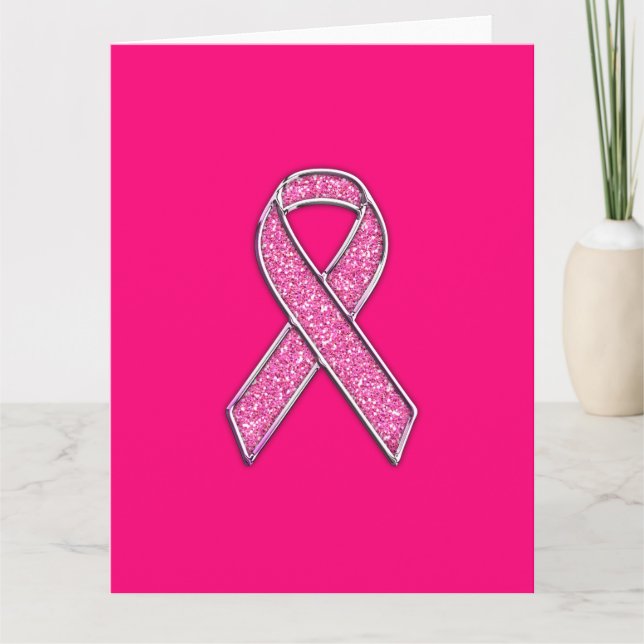 Tarjeta Conciencia ceñida cromo de la cinta del rosa del (Anverso)