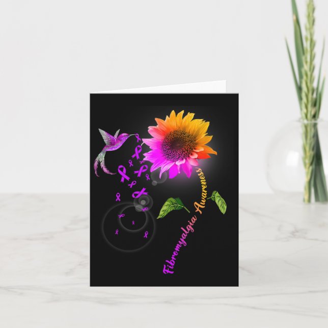 Tarjeta Conciencia Colibrí de girasol morado (Anverso)