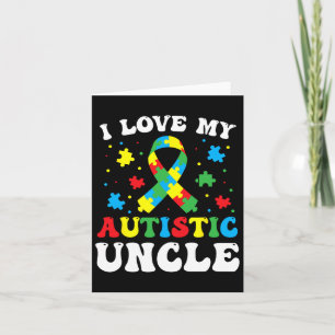 Tarjeta Conciencia de autismo Tío Amo A Mi Tío Autista