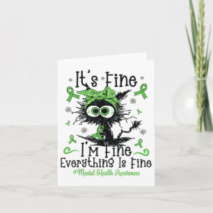 Tarjeta Conciencia de Guerrero de Salud Mental Gato Negro 