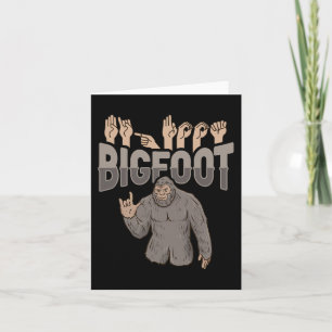 Tarjeta Conciencia de ILY Bigfoot ASL gesto con la mano So