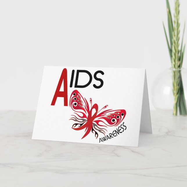 Tarjeta Conciencia de la mariposa 3 del SIDA/VIH (Anverso)
