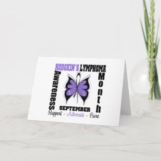 Tarjeta Conciencia de la mariposa del mes del linfoma de