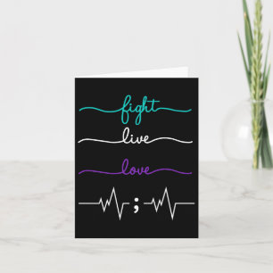 Tarjeta Conciencia de suicidio Lucha, Vive, Ama