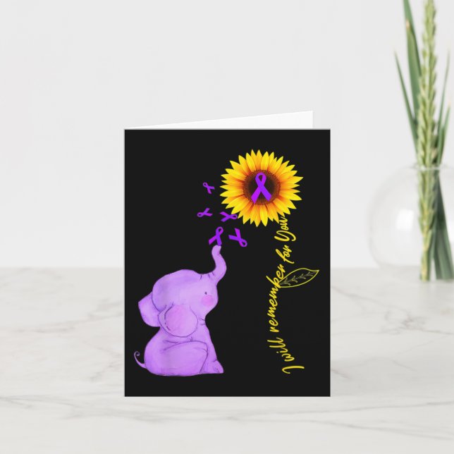 Tarjeta Conciencia del alzheimer del girasol para la que r (Anverso)