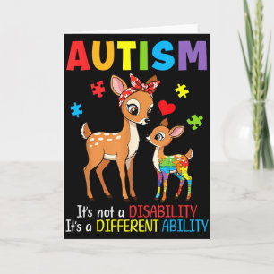 Tarjeta Conciencia del Autismo Madre Cierva Diferente Capa
