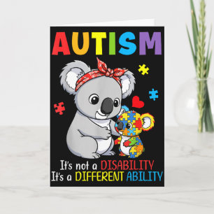 Tarjeta Conciencia del Autismo Madre Koala Habilidad Difer