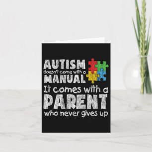 Tarjeta Conciencia del autismo Mamá papá padres niños auti