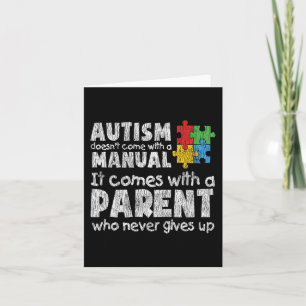 Tarjeta Conciencia del autismo Mamá papá padres niños auti