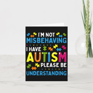 Tarjeta Conciencia del autismo No me estoy portando mal, t