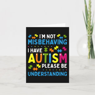 Tarjeta Conciencia del autismo No me estoy portando mal, t
