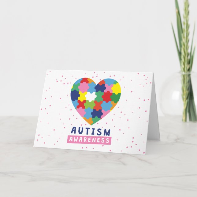 Tarjeta conciencia del autismo rosa (Anverso)