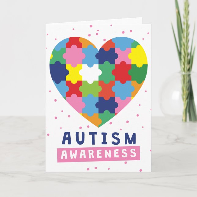 Tarjeta conciencia del autismo rosa (Anverso)