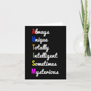 Tarjeta Conciencia del autismo siempre única