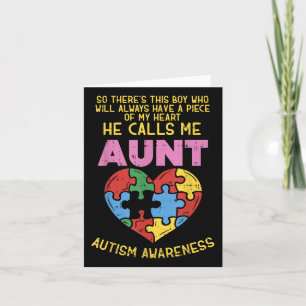 Tarjeta Conciencia Del Autismo Sobre El Niño De La Camisa 