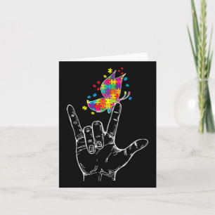 Tarjeta Conciencia del autismo Te Amo Lenguaje De Rótulo D