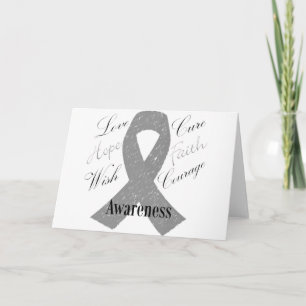 Tarjeta Conciencia del cáncer cerebral de la cinta gris