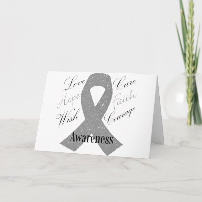 Tarjeta Conciencia del cáncer cerebral de la cinta gris (Anverso)