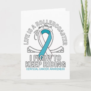 Tarjeta Conciencia del cáncer cervical cinta verde azulada