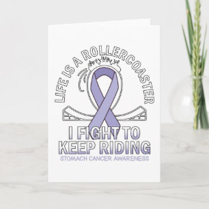 Tarjeta Conciencia del cáncer de estomacal perwinkal azul
