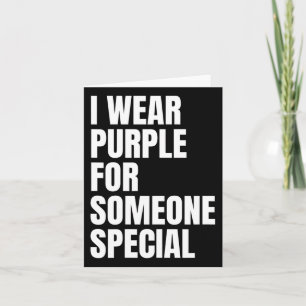 Tarjeta Conciencia del cáncer de páncreas que llevo morado