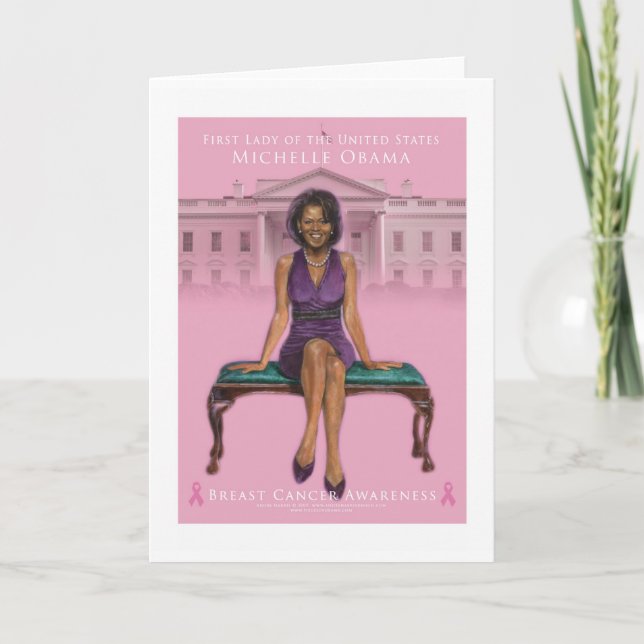 TARJETA CONCIENCIA DEL CÁNCER DE PECHO DE MICHELLE OBAMA (Anverso)