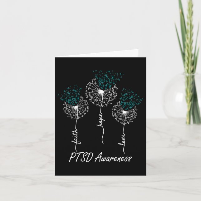 Tarjeta Conciencia Del Ptsd Fe Esperanza Amar A Dandelion (Anverso)