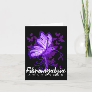 Tarjeta Conciencia Hummingbird Holding Purple Ribbon