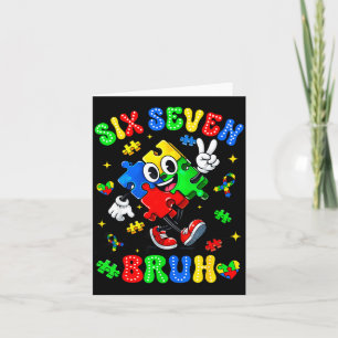 Tarjeta Conciencia sobre el autismo 67 seis siete bruh rom