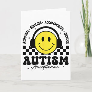 Tarjeta Conciencia sobre el Autismo Aceptación Educación E