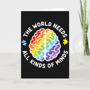Tarjeta Conciencia sobre el Autismo Cerebro El Mundo Neces
