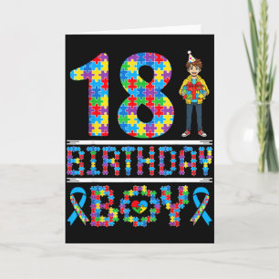 Tarjeta Conciencia sobre el Autismo Cumpleaños 18 Niño Pie