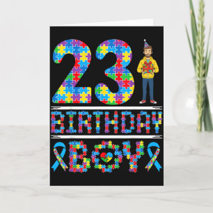 Tarjeta Conciencia sobre el Autismo Cumpleaños 23 Niño Pie