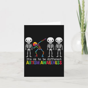 Tarjeta Conciencia Sobre El Autismo Dabbing Skeleton No Es