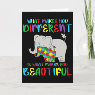 Tarjeta Conciencia sobre el Autismo Diferente Pero Hermoso