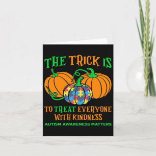 Tarjeta Conciencia sobre el autismo Halloween Caída Octubr