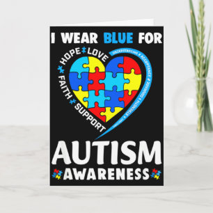 Tarjeta Conciencia sobre el Autismo Llevo Azul Por La Conc