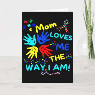Tarjeta Conciencia sobre el Autismo Mamá me ama tal como s