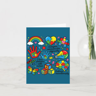 Tarjeta Conciencia sobre el autismo neurodiversidad hombre