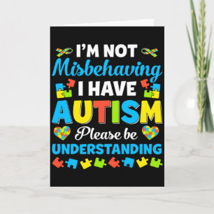 Tarjeta Conciencia sobre el Autismo No Me Estoy Portando M