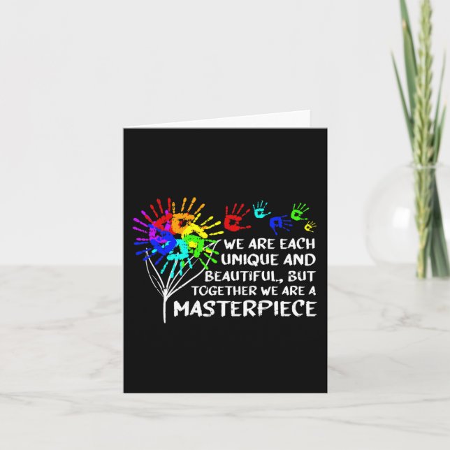 Tarjeta Conciencia sobre el autismo Obra maestra única pad (Anverso)