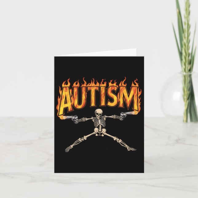 Tarjeta Conciencia sobre el autismo Tee Autism Skeleton Me (Anverso)