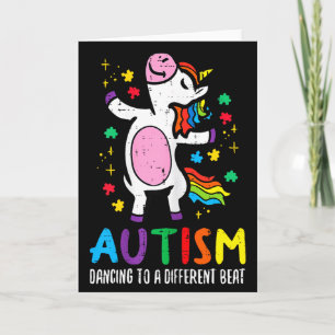 Tarjeta Conciencia sobre el Autismo Unicornio Bailando al 