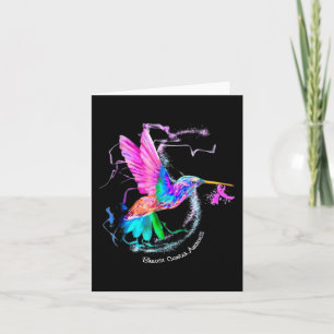 Tarjeta Conciencia sobre el cáncer de mama en colibrí