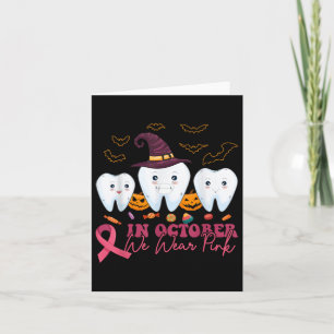 Tarjeta Conciencia sobre el cáncer de mama en Halloween _1
