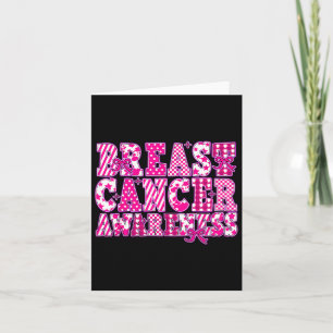 Tarjeta Conciencia sobre el cáncer de mama Preppy Coquette