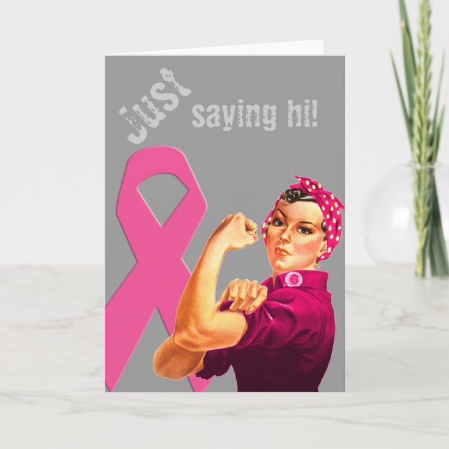 Tarjeta Conciencia sobre el cáncer de mama Rosie the Rivet (Anverso)