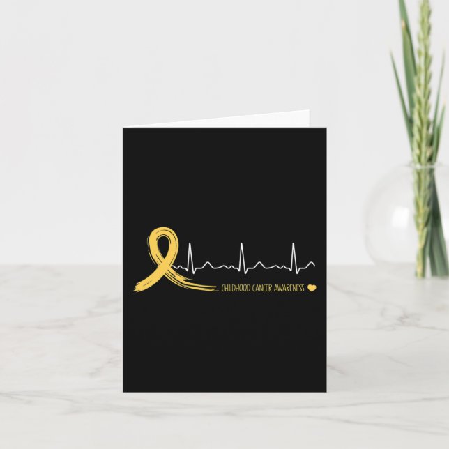 Tarjeta Conciencia sobre el cáncer infantil Cinta dorada (Anverso)